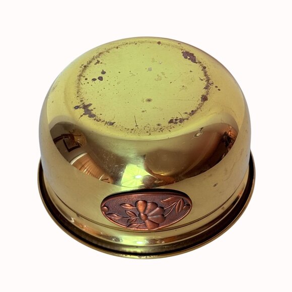 Princess House Brass Indoor Planter Copper Floral Detail Decorative Pot Containe - Picture 6 of 11